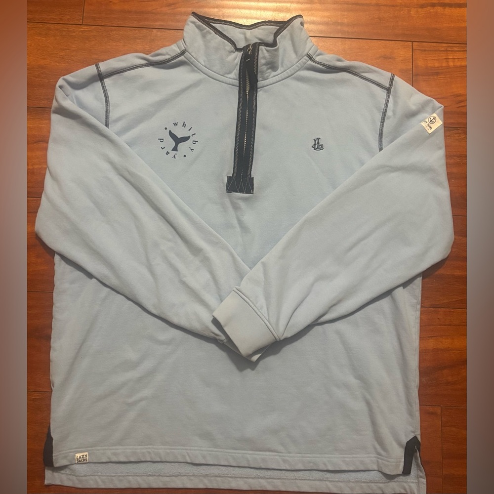 Lazy Jacks Women’s Quarter Zip Jacket Sz XL Baby Blue Golf Whale